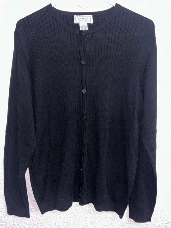 Jennifer Moore Other - Jennifer Moore Men's Black Ribbed Button Cardigan